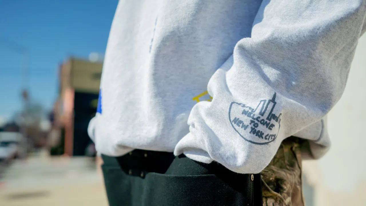 Detail of a print on a hoodie