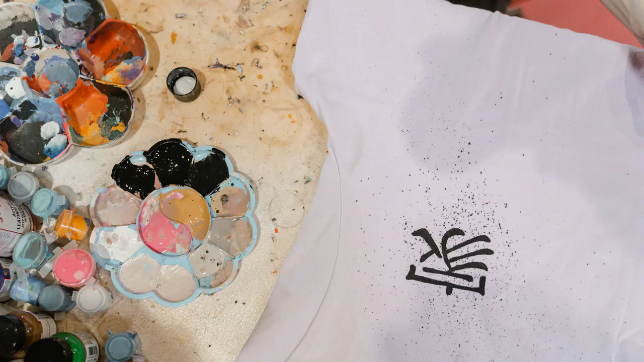 Close-up of ink on a t-shirt print