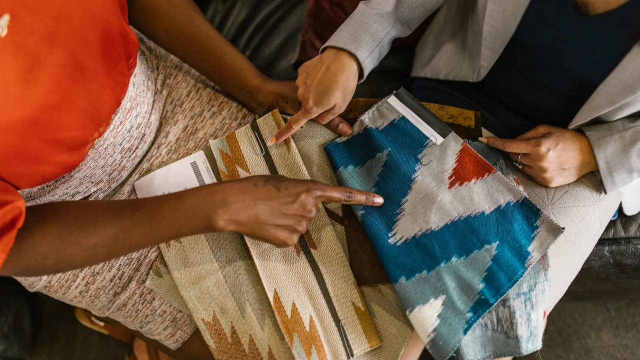 Choosing from fabric swatches